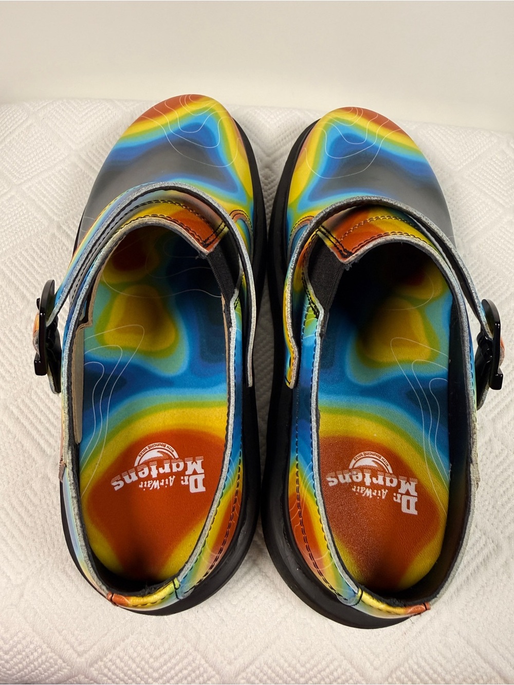 Dr Martens Isham Thermal Map Genix Nappa Leather Slingback Chunky Mule 11, NWOT - Picture 10 of 16